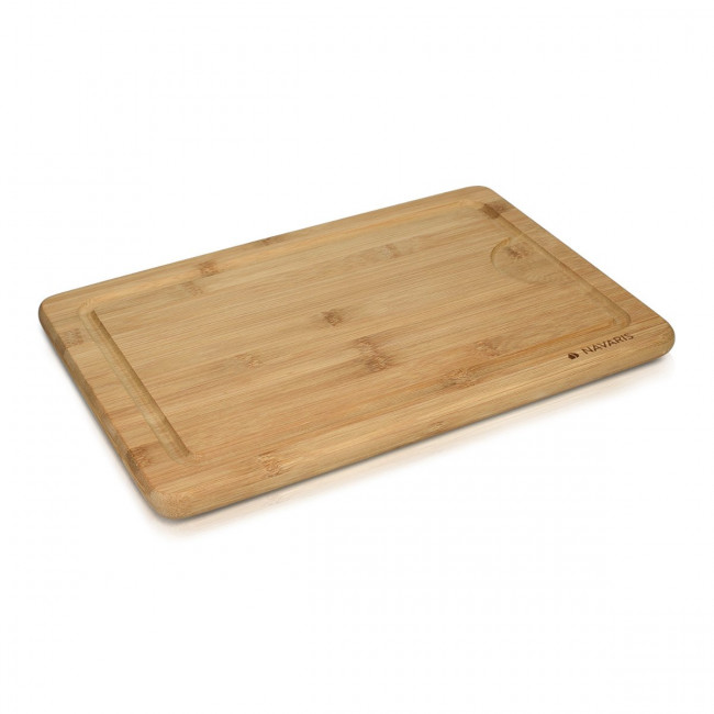 Navaris Natural Bamboo Wooden Cutting Board Ξύλινη Επιφάνεια Κοπής - 35 x 23.5 x 1.8 cm - Light Brown - 39539