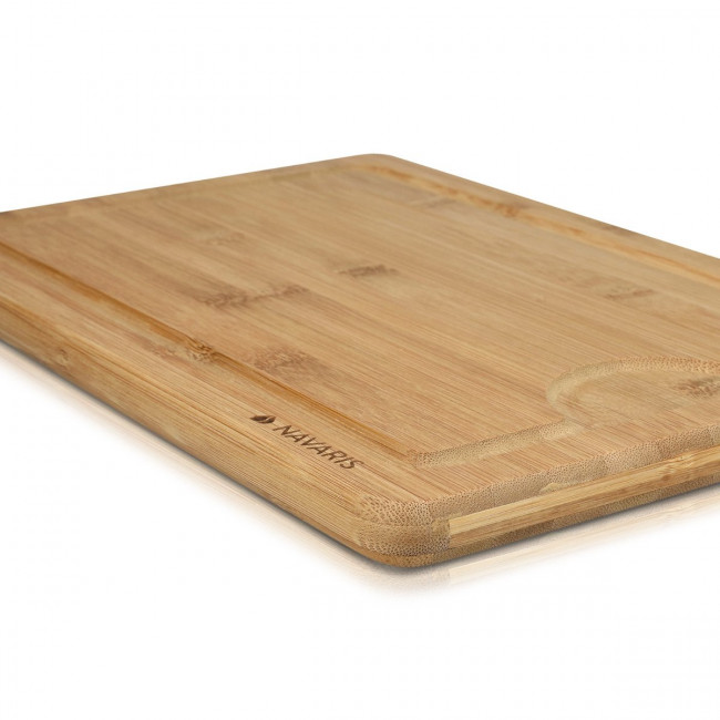 Navaris Natural Bamboo Wooden Cutting Board Ξύλινη Επιφάνεια Κοπής - 35 x 23.5 x 1.8 cm - Light Brown - 39539