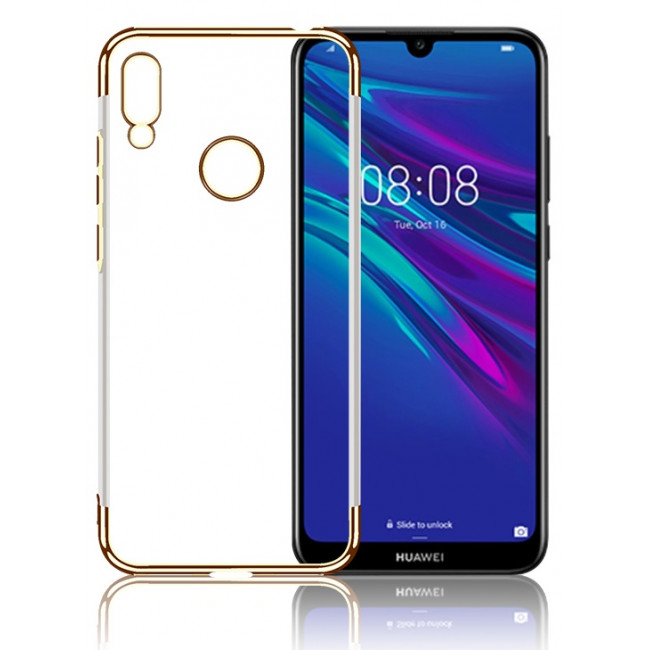 OEM Huawei Y6 2019 Electroplating Θήκη Σιλικόνης TPU - Gold - Διάφανη